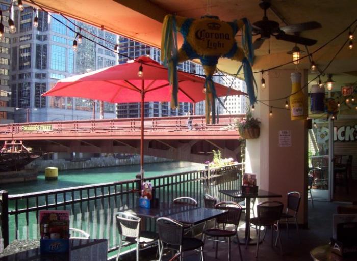 Dick's Last Resort Patio on the Chicago River