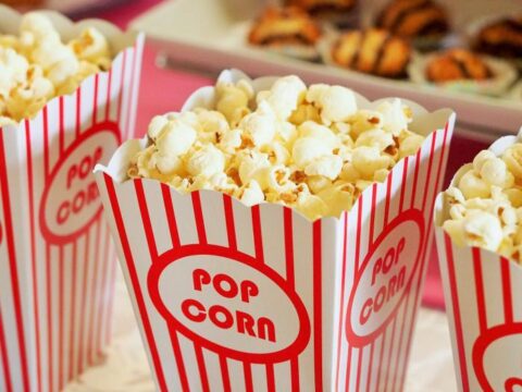 Popcorn is one of the snacks you can get at the drive in movie theater