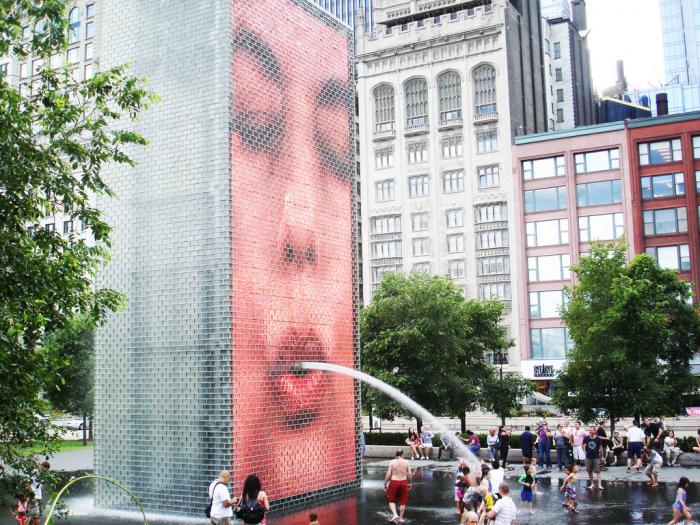 Crown Fountain in Millennium Park; photo credit Teacher Traveler