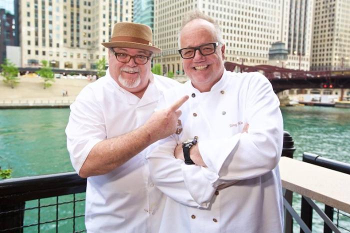 Chef Tony Montuano at River Roast on the Chicago River