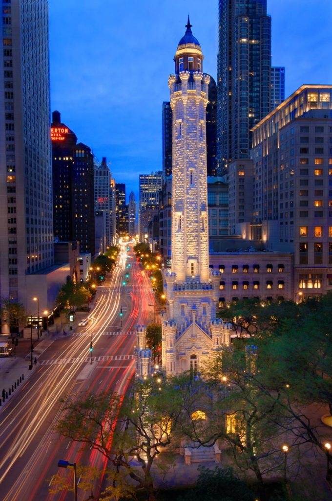 Water Tower looking south on the Magnificent Mile in Chicago