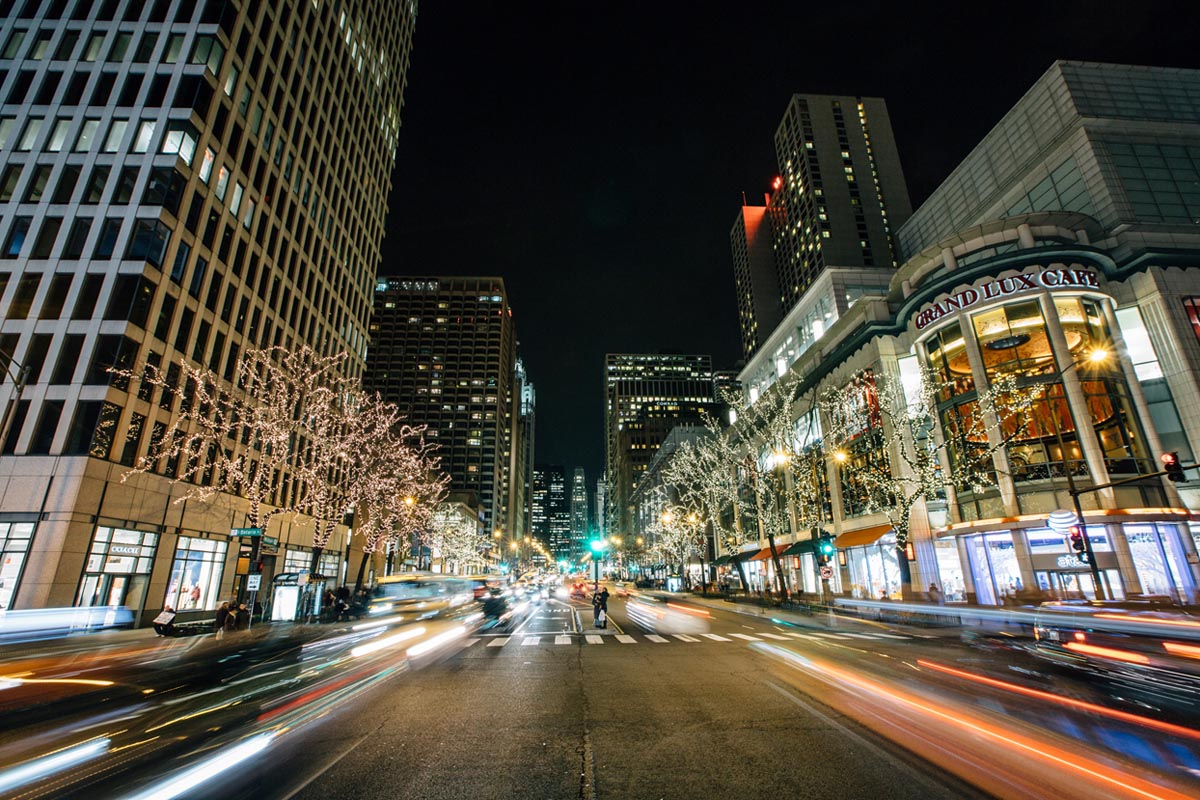 Magnificent Mile lit up for the holidays in Chicago