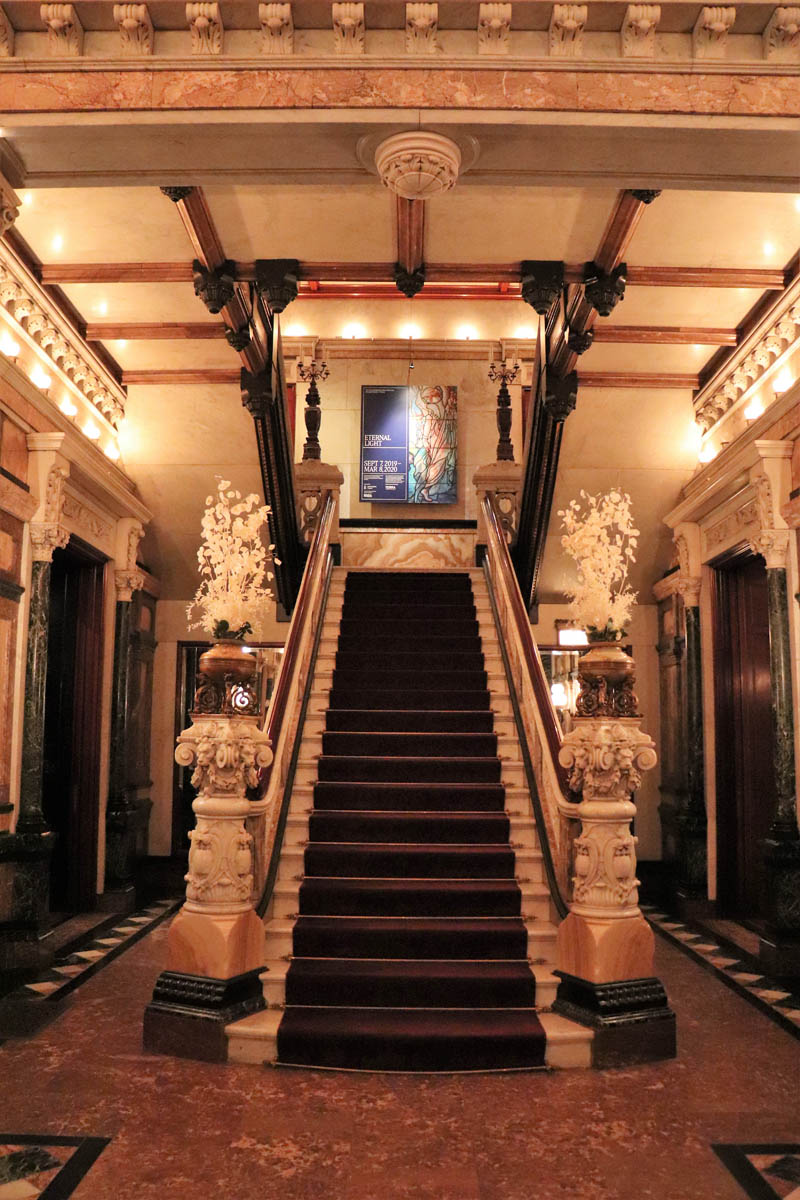 Grand staircase entrance of the Nickerson Mansion in Chicago Gold Coast, now the Driehaus Museum