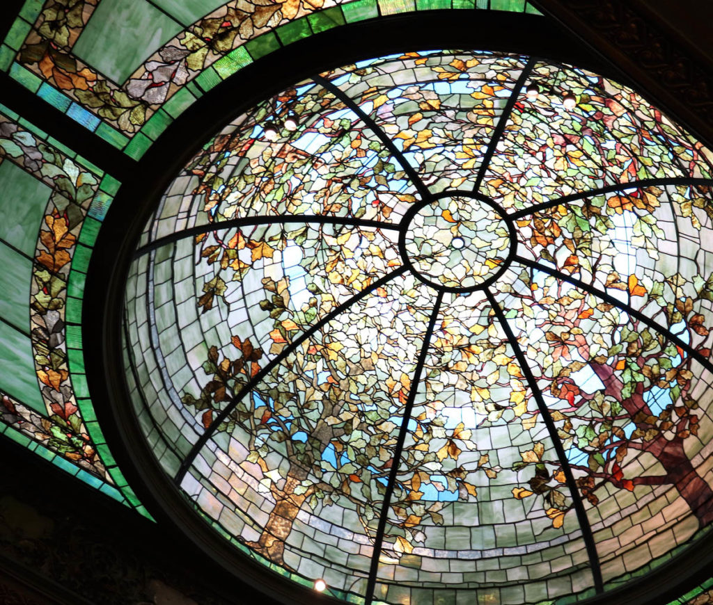 Detail of the stained glass dome