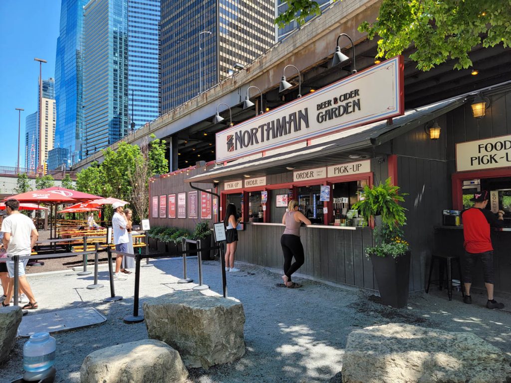 The Northman, cider bar on the Chicago Riverwalk east of Michigan Avenue