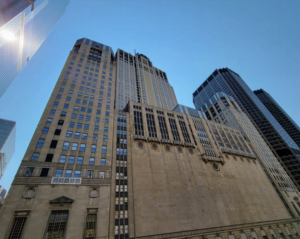 Civic Opera Building from a Chicago River cruise