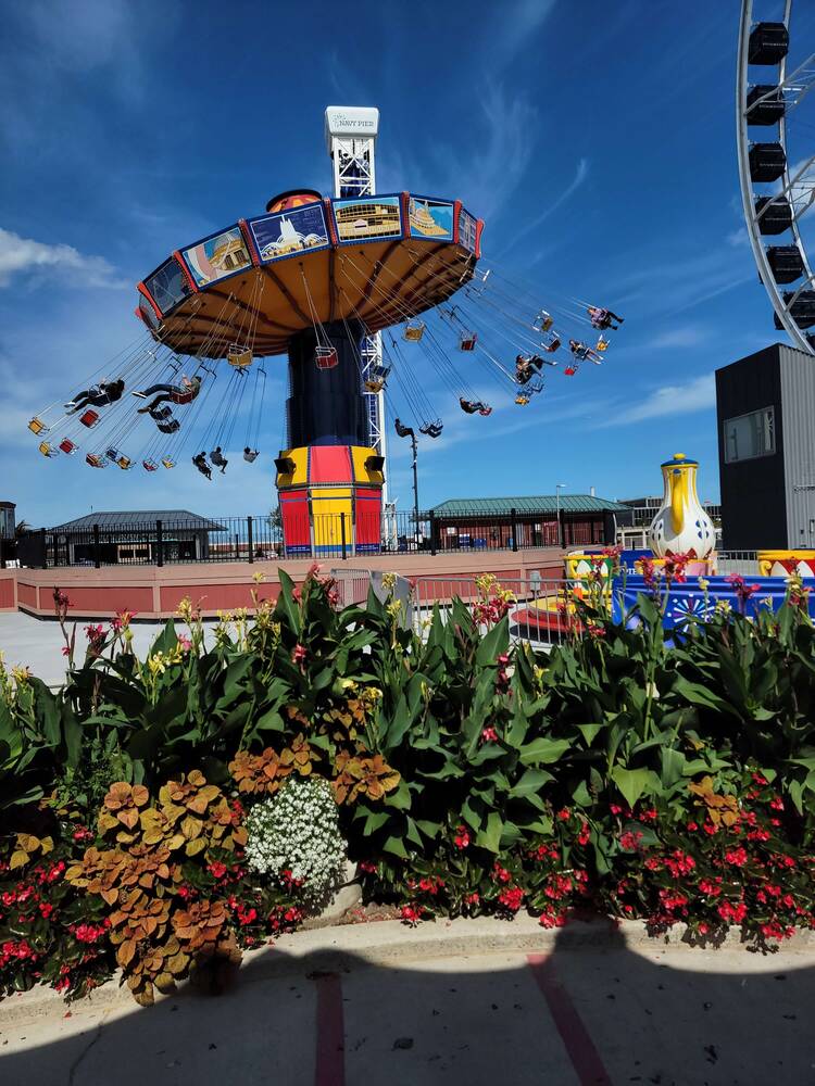 The swings at the park at Navy Pier