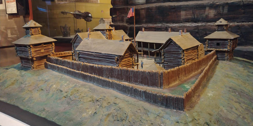 Recreation of Fort Dearborn at the Chicago History Museum