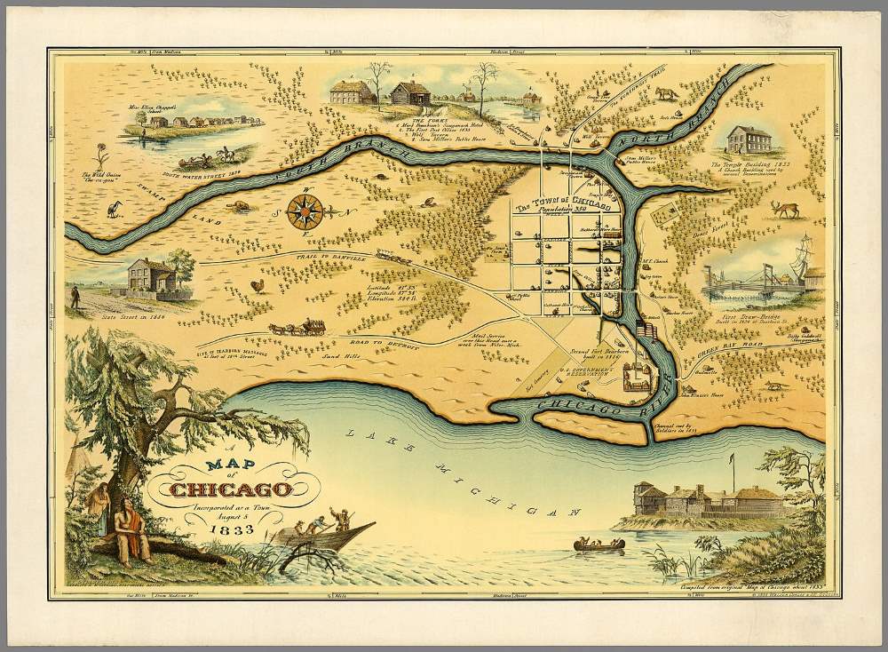 Map of 1833 Chicago